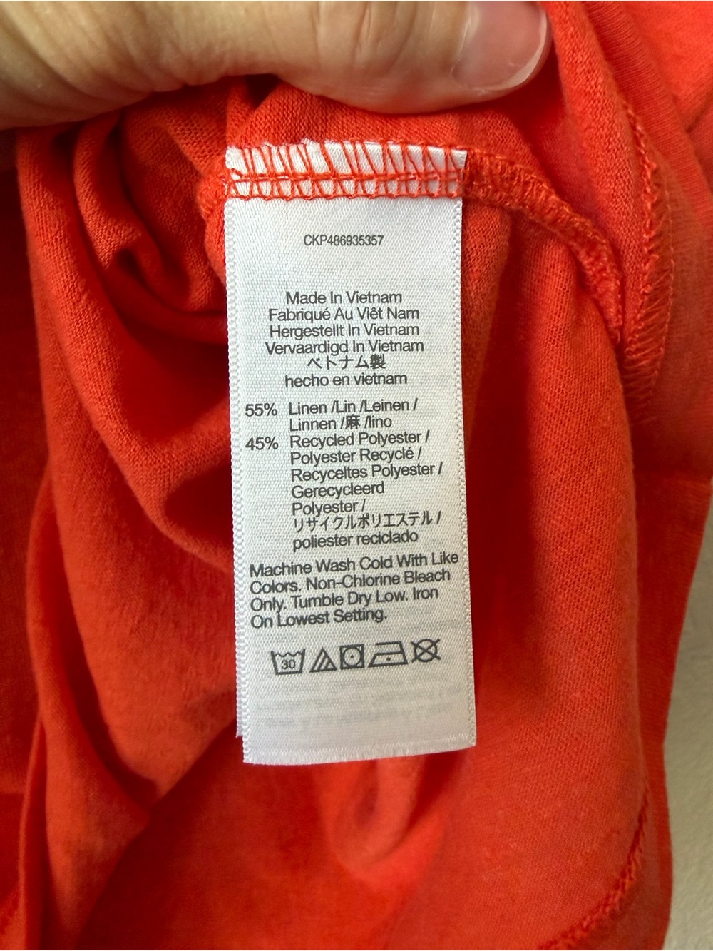 Madewell Linen Blend Scoop Neck Tank Top in Orange, NWT, Women’s Medium - Picture 6 of 7